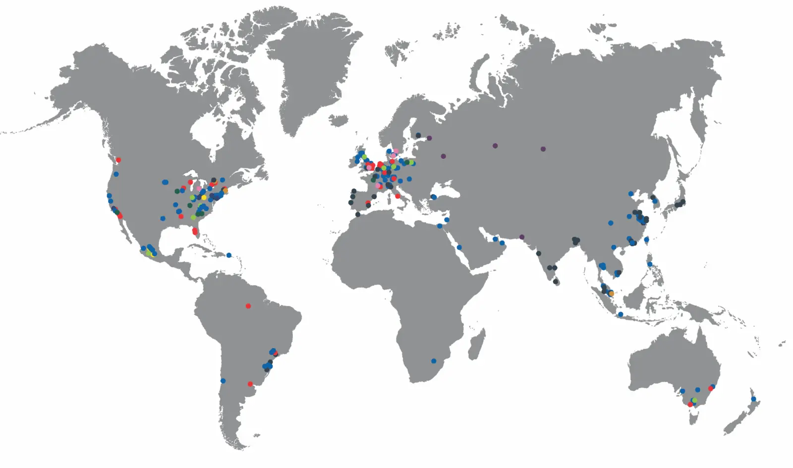 Mapa de la presencia global de CCL Design